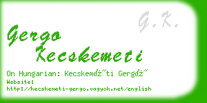 gergo kecskemeti business card